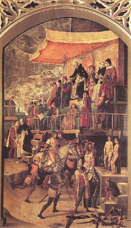 BERRUGUETE, Pedro Burning of the Heretics (Auto-da-fe) china oil painting image